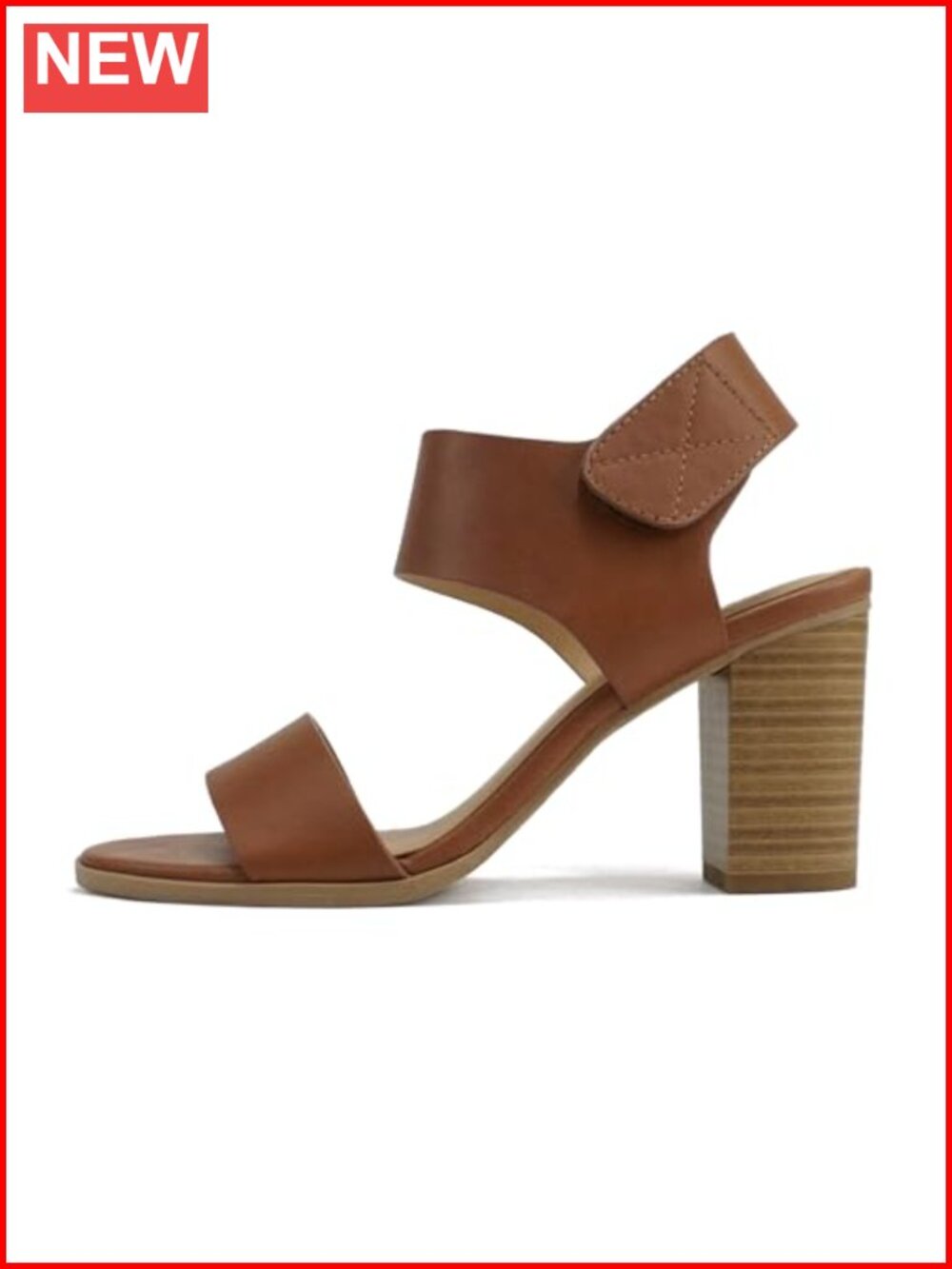 Soda Women's Open Toe Chunky Heel Ankle Strap Dress Sandals Faux Leather